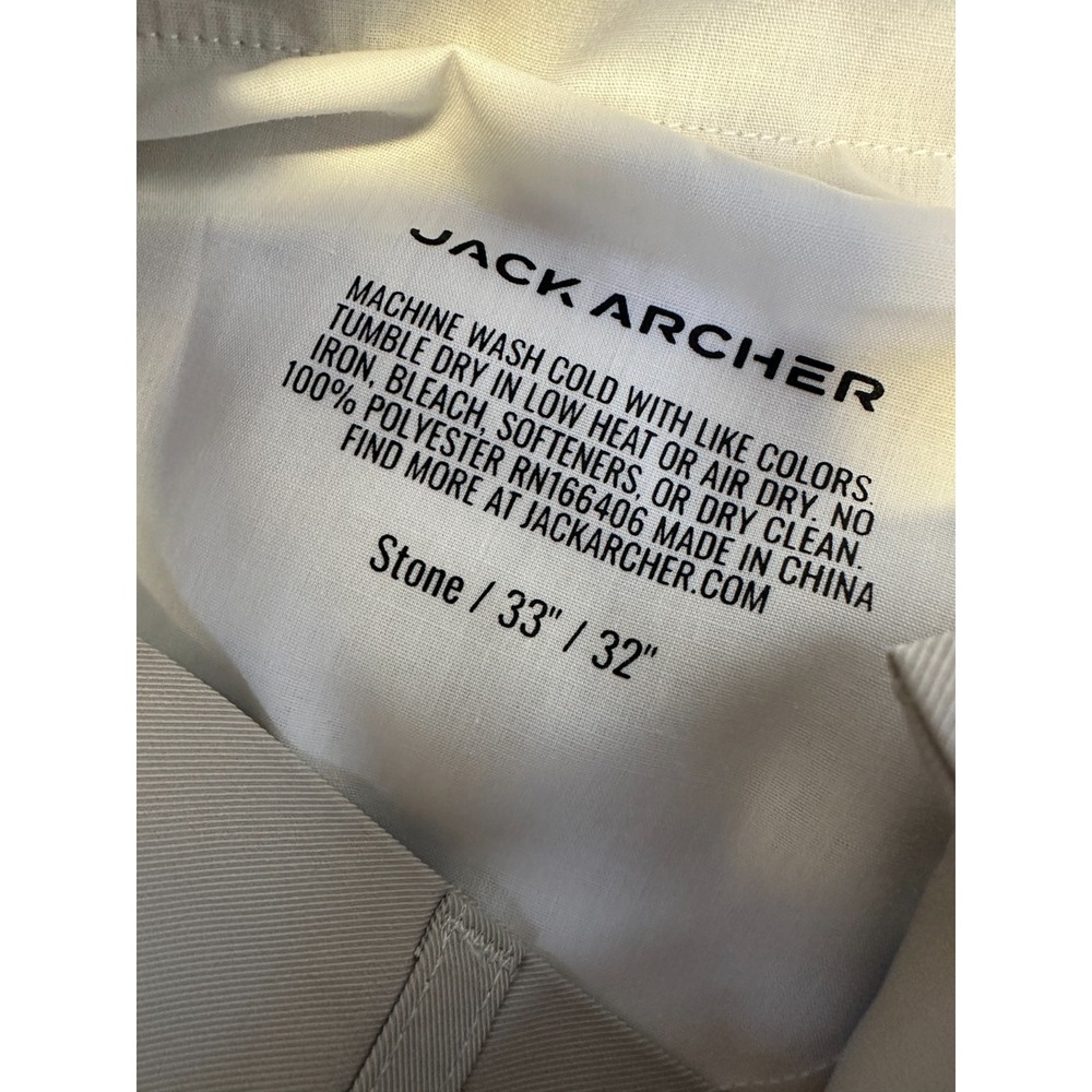 Jack Archer Jetsetter Tech Pant 33 x 32 Stone Beige Tan Golf Performance Travel - Picture 9 of 11